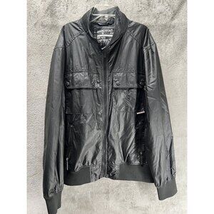 Vtg Y2K Marc Ecko Cut & Sew Men’s Extra Large Black Jacket Bomber Windbreaker